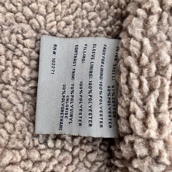 Sundance Men's Bomber Biker Jacket Brown Faux Fur Leather Trim Zip Front Size M - Picture 10 of 10